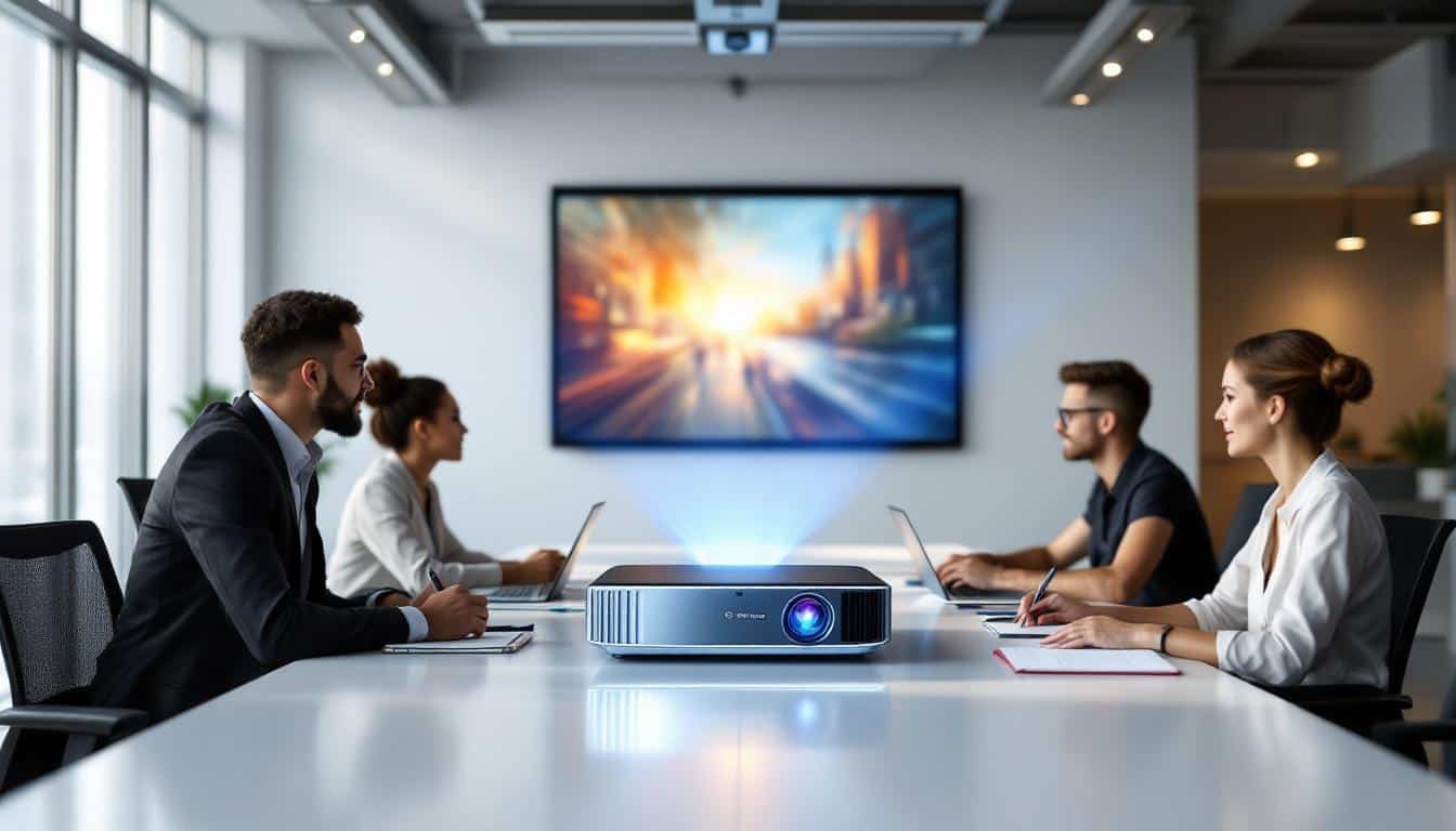 découvrez les avantages d'un vidéoprojecteur bureautique 3000 lumens pour des réunions claires et efficaces, offrant une luminosité optimale et une qualité d'image professionnelle.