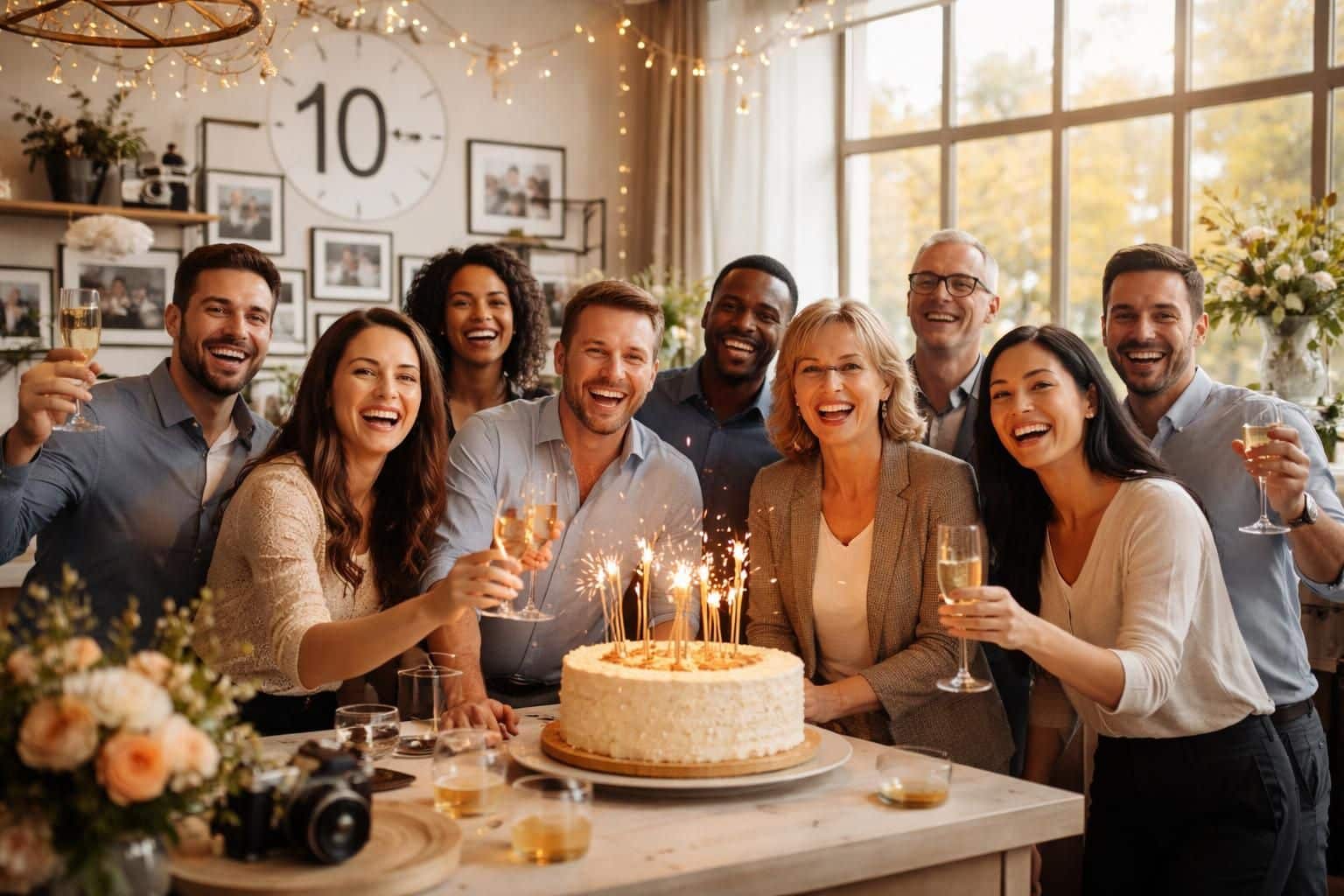 découvrez comment créer un texte d'anniversaire d'entreprise émouvant et mémorable pour célébrer les 10 ans de votre société, en mêlant émotions et souvenirs marquants.