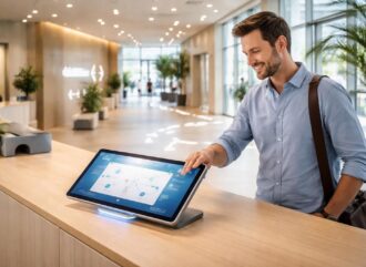 optimisez l'accueil grâce à une tablette tactile et un parcours visiteur automatisé, pour gagner du temps et améliorer l'expérience client.