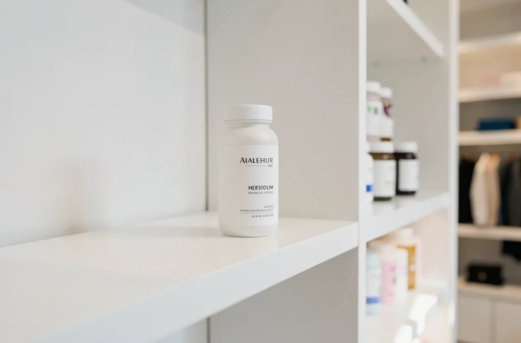 Produit haut de gamme mis en valeur dans une boutique épurée